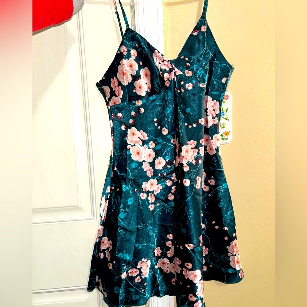 Lingerie night gown silk mini dress sexy